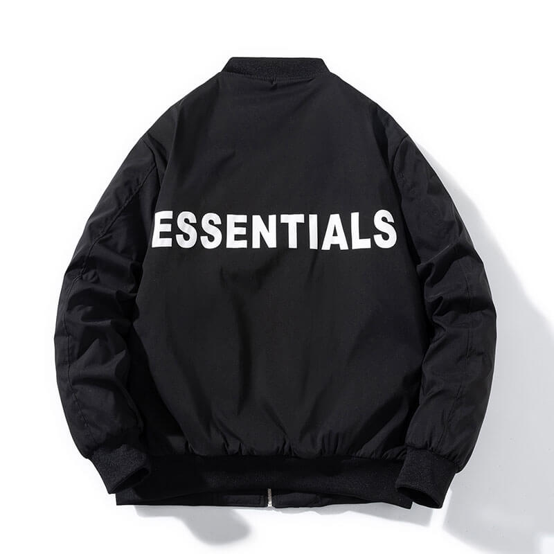 Black Essentials Iridescent Puffer Jacket | Essential Clothing Shop